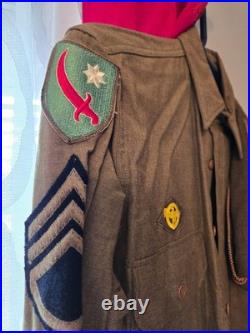 WWII US Army Enlisted Uniform Named Staff Sergeant Jacket Pants Shirt Cap