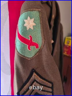 WWII US Army Enlisted Uniform Named Staff Sergeant Jacket Pants Shirt Cap