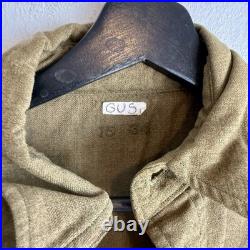 WWII US Army Flannel Shirt POW Stenciled Prisoner Of War