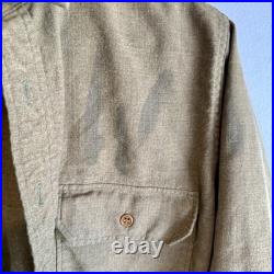 WWII US Army Flannel Shirt POW Stenciled Prisoner Of War