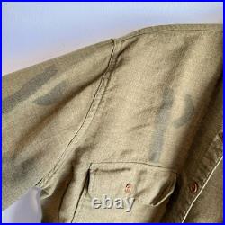 WWII US Army Flannel Shirt POW Stenciled Prisoner Of War