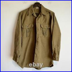 WWII US Army Flannel Shirt Stenciled POW Prisoner Of War