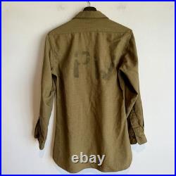 WWII US Army Flannel Shirt Stenciled POW Prisoner Of War