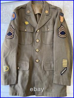 WWII US Army Four Pocket Jacket Insignia for China, Burma, India Sergeant First