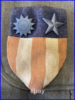WWII US Army Four Pocket Jacket Insignia for China, Burma, India Sergeant First