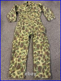 WWII US Army Frogskin Camo Coverall Original WW2 USMC WWII US Army Frogskin Camo Coverall Original WW2 USMC