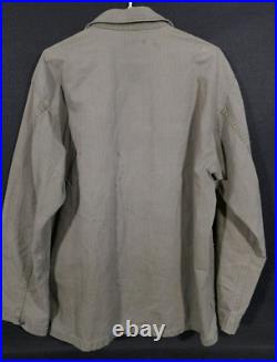 WWII US Army HBT Herringbone Twill Combat Gas Flap Shirt 13 Button Stars 40R