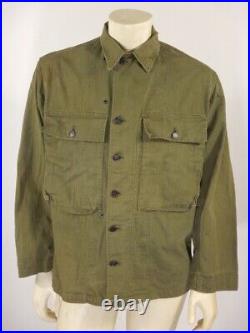 WWII US Army HBT Herringbone Twill Combat Jacket 45-D Size 36 R