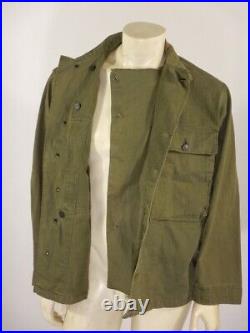 WWII US Army HBT Herringbone Twill Combat Jacket 45-D Size 36 R