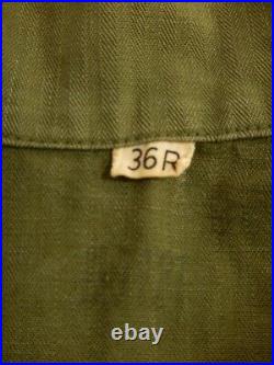 WWII US Army HBT Herringbone Twill Combat Jacket 45-D Size 36 R