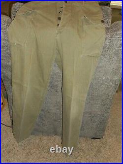 WWII US Army HBT Herringbone Twill Combat Trousers Pants 32x33 LARGE