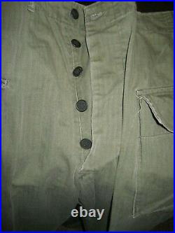 WWII US Army HBT Herringbone Twill Combat Trousers Pants 32x33 LARGE
