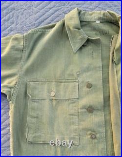 WWII US Army HBT Herringbone Twill Combat Utility Jacket/Shirt-38R-OD7
