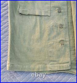 WWII US Army HBT Herringbone Twill Combat Utility Jacket/Shirt-38R-OD7