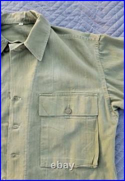 WWII US Army HBT Herringbone Twill Combat Utility Jacket/Shirt-38R-OD7