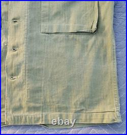WWII US Army HBT Herringbone Twill Combat Utility Jacket/Shirt-38R-OD7
