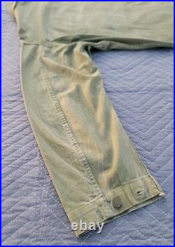 WWII US Army HBT Herringbone Twill Combat Utility Jacket/Shirt-38R-OD7