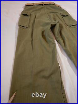 WWII US Army HBT Herringbone Twill Trousers Pants Size 36 X 32