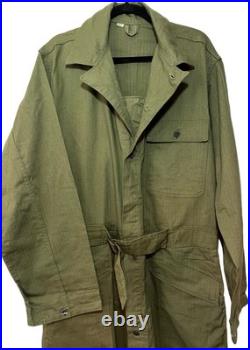 WWII US Army Herringbone Twill HBT Mechanic Tanker Coveralls 13 Star Buttons 42L