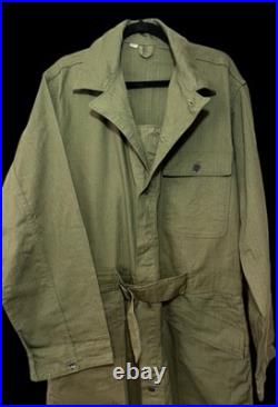 WWII US Army Herringbone Twill HBT Mechanic Tanker Coveralls 13 Star Buttons 42L