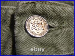 WWII US Army Herringbone Twill HBT Trousers Pants Size 33 X 30