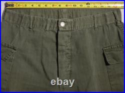 WWII US Army Herringbone Twill HBT Trousers Pants Size 33 X 30