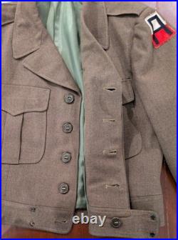 WWII US Army IKE Jacket 8th Army Named + Dated Size 40R