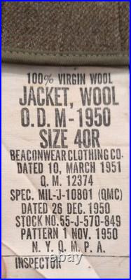 WWII US Army IKE Jacket 8th Army Named + Dated Size 40R
