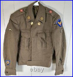 WWII US Army Ike Field Jacket OD Wool 34R 817 Engineer Aviation Strategic Air Co