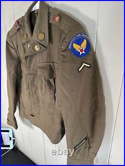 WWII US Army Ike Field Jacket OD Wool 34R 817 Engineer Aviation Strategic Air Co