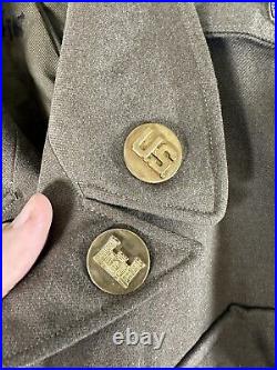 WWII US Army Ike Field Jacket OD Wool 34R 817 Engineer Aviation Strategic Air Co