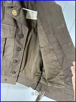 WWII US Army Ike Field Jacket OD Wool 34R 817 Engineer Aviation Strategic Air Co