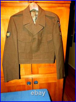 WWII US Army Ike Jacket 101 IRBORNE+SCREAMING EAGLES, Patches WW2 Size 40S Wool WWII US Army Ike Jacket 101 IRBORNE+SCREAMING EAGLES, Patches WW2 Size 40S Wool