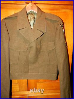 WWII US Army Ike Jacket 101 IRBORNE+SCREAMING EAGLES, Patches WW2 Size 40S Wool WWII US Army Ike Jacket 101 IRBORNE+SCREAMING EAGLES, Patches WW2 Size 40S Wool