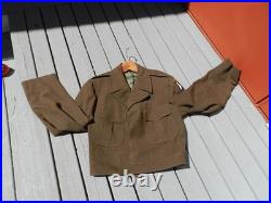 WWII US Army Ike Jacket 101 IRBORNE+SCREAMING EAGLES, Patches WW2 Size 40S Wool