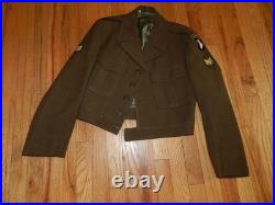 WWII US Army Ike Jacket 101 IRBORNE+SCREAMING EAGLES, Patches WW2 Size 40S Wool
