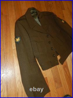 WWII US Army Ike Jacket 101 IRBORNE+SCREAMING EAGLES, Patches WW2 Size 40S Wool