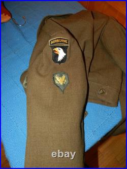 WWII US Army Ike Jacket 101 IRBORNE+SCREAMING EAGLES, Patches WW2 Size 40S Wool WWII US Army Ike Jacket 101 IRBORNE+SCREAMING EAGLES, Patches WW2 Size 40S Wool