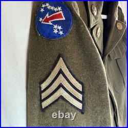 WWII US Army Ike Jacket 38R 1944 Staff Sgt CIB Sterling Uniform Set