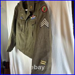 WWII US Army Ike Jacket 38R 1944 Staff Sgt CIB Sterling Uniform Set