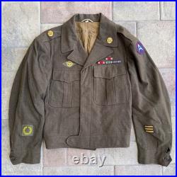 WWII US Army Ike Jacket 3rd Army Named With Ribbons & Patches Original
