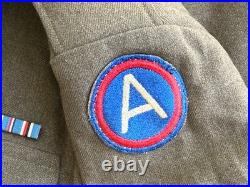 WWII US Army Ike Jacket 3rd Army Named With Ribbons & Patches Original