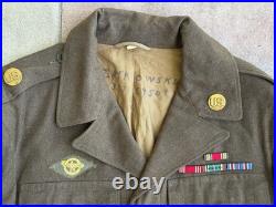 WWII US Army Ike Jacket 3rd Army Named With Ribbons & Patches Original