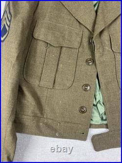WWII US Army Ike Jacket 4th Armored Division Wool Uniform Coat Vintage