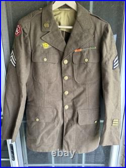 WWII US Army Ike Jacket 8th Air Force Tech Sergeant Uniform with Patches 37L