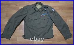 WWII US Army Infantry Wool Field Jacket 1944 38R Patched CIB 3rd Division
