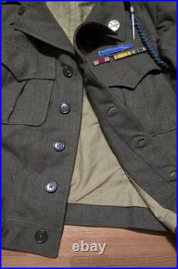 WWII US Army Infantry Wool Field Jacket 1944 38R Patched CIB 3rd Division