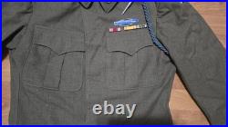 WWII US Army Infantry Wool Field Jacket 1944 38R Patched CIB 3rd Division