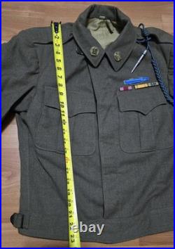 WWII US Army Infantry Wool Field Jacket 1944 38R Patched CIB 3rd Division