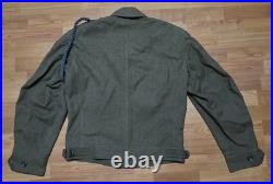 WWII US Army Infantry Wool Field Jacket 1944 38R Patched CIB 3rd Division